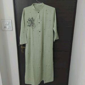 Beautiful Light Green Hand Work Kurta Never Used But Not Have Bill Qualities Very Good
