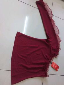 Stylish Maroon Top with Ruffles