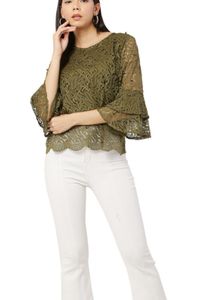 Olive Green Lace Blouse
