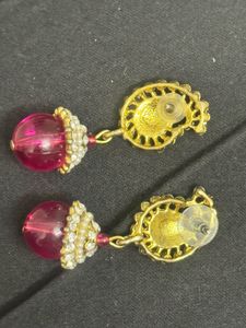 Elegant Pink Jhumka Earrings