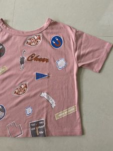 SSS Cute Patchwork Pink Tee