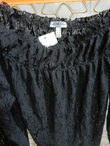 Black Lace Off-Shoulder Top