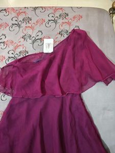 Purple One-Shoulder Dress