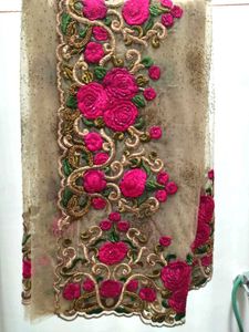Embroidered Saree( Fine Net) Heavy