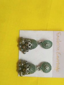 Green Embedded Earring