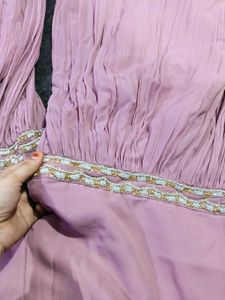Embroidered Lavender Fabric