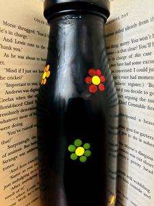 ✨ Hand-Painted Floral Glass Bottle Art