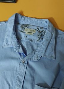 Light Blue Long Sleeve Zara Slim Fit Shirt