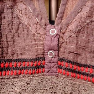 Boho Chic Brown Vintage Top