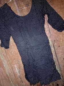 White -black Polka Dot Design Kurti