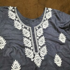Grey Chicken Kari Short Kurta