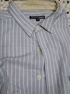 Full Sleeve Shirt From Zovi L Green White Strips