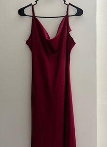 Burgundy Cowl Neck Slip Dress