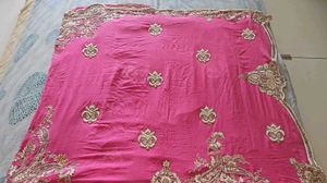 Pink &amp; Gold Embroidered Saree
