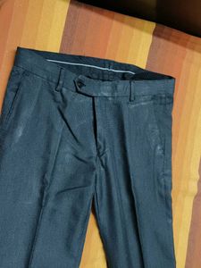 John Players Men Grey Viscose Formal Trouser