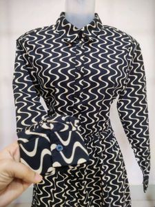 Patterned Shirt Dress