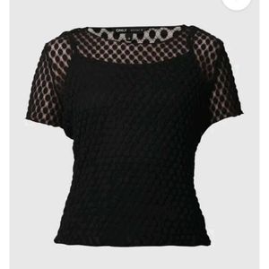 Custom Black Textured Mesh Top