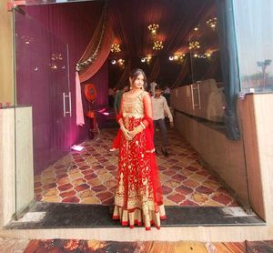 Very Beautiful Red Net Gown Heavy Embroidery