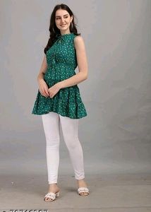 Green Kurti Style Top
