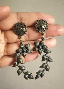 5 Earrings Combo, Oxidised Silver Earring