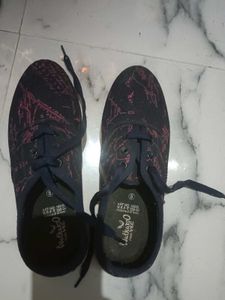 Printed Canvas Sneakers - Size 8