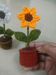 Crochet Flower Pot ( Medium)