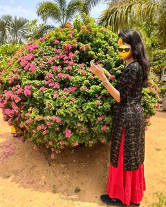 Black Kurta &amp; Red Sharara Set