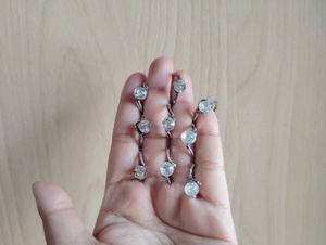 Vintage Crystal Silver Rings- 9 PCS+5 EARRINGTOP🥳