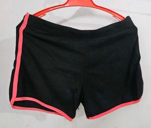 Black &amp; Pink Trim Shorts