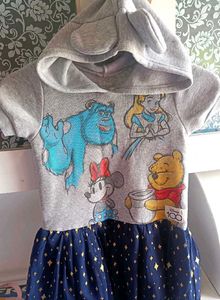Disney Girls Hooded & Green Dress Combo