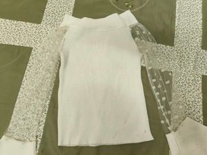 White Top w/ Mesh Sleeves