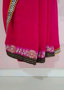 Stunning Pink Saree With Blouse (4-5year)
