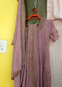 Elegant Lavender Salwar Kameez❣️Full Zari Dupatta