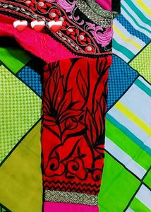 Embroidered Pink &amp; Red Kurti