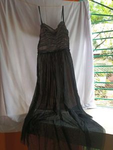 Black Mesh Overlay Dress