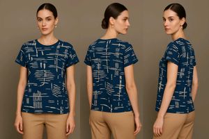 Stylish Trendy, Classy, Designer Blue Printed Top