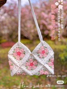 Floral Crochet Shoulder Bag