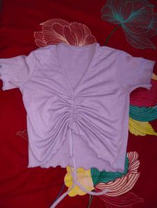 Lavender Ruched Drawstring Top
