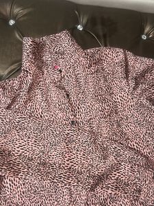 Pink &amp; Black Animal Print Blouse