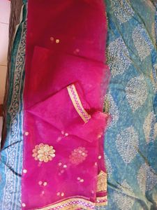 Pink Embellished saree