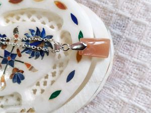 PEACH MOONSTONE (natural stone)dainty pendant