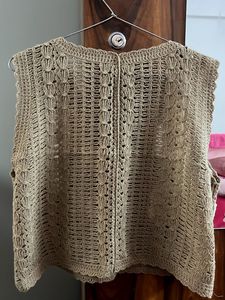 Crochet Floral Vest