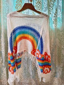 Rainbow Crochet Top Free Size