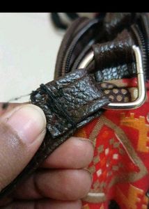 Red Patterned Round Crossbody Bag