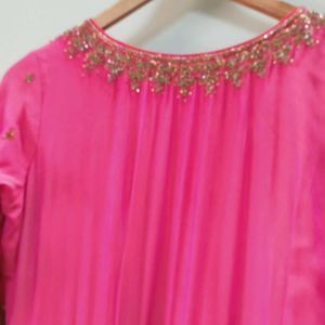 Pink Zari Work Gown!