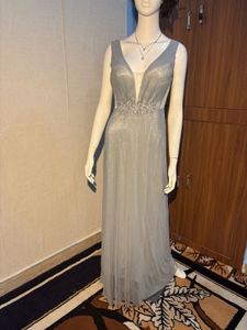 Elegant Silver Evening Gown