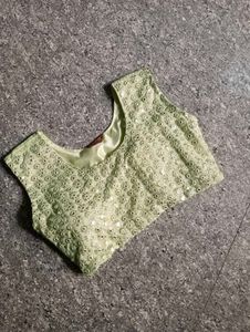 Embroidered Green Blouse
