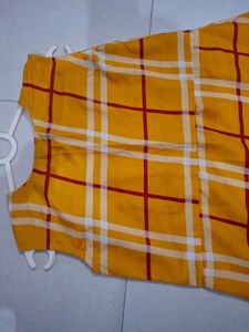 Yellow Plaid Sleeveless Top