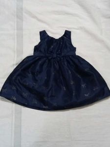 Navy Blue Baby Dress with Bow