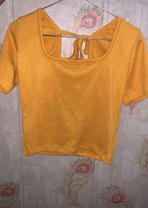 Ribbed Tie-Back Crop Top